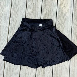 Wild Pearl Black Velvet Skater Skirt, Size S